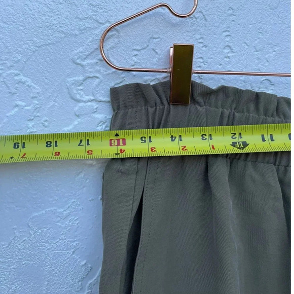 Zara Womens Cuffed Work High Waist Ankle Pants Olive Green Sz XL - Picture 4 of 10